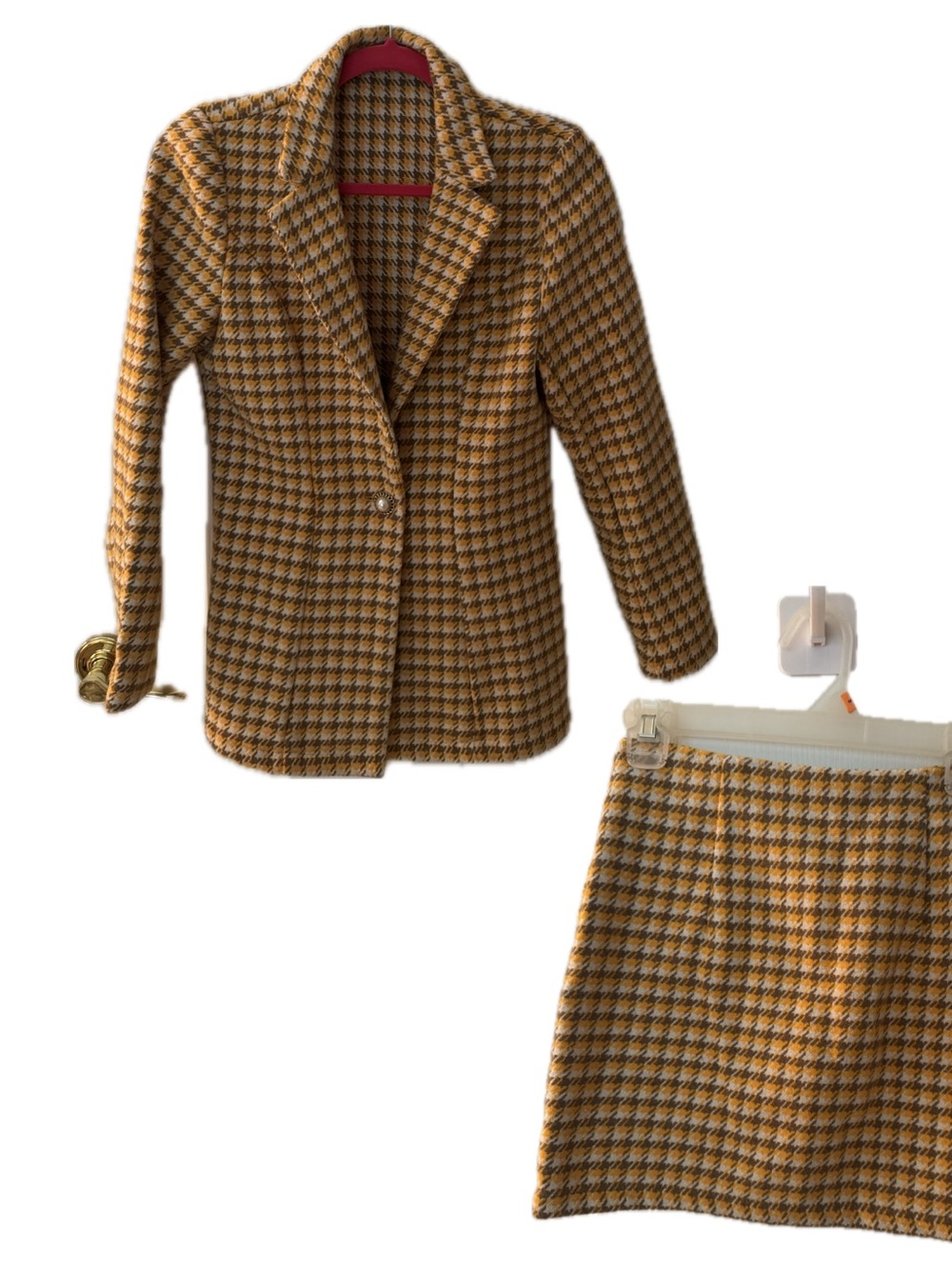 Womens Houndstooth Blazer Jacket